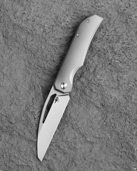 BESTECH TAIPAN BT2503A Titanium Handle: 3.73" Hollow Grinds MC Blade Frame Lock