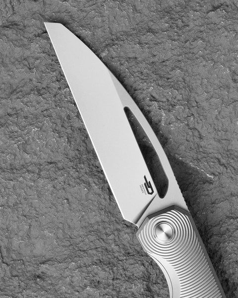 BESTECH TAIPAN BT2503A Titanium Handle: 3.73" Hollow Grinds MC Blade Frame Lock