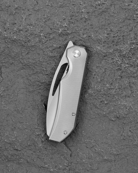 BESTECH TAIPAN BT2503A Titanium Handle: 3.73" Hollow Grinds MC Blade Frame Lock