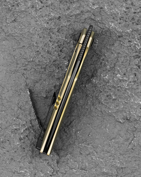 BESTECH TAIPAN BT2503B Titanium Handle: 3.73" Hollow Grinds MC Blade Frame Lock