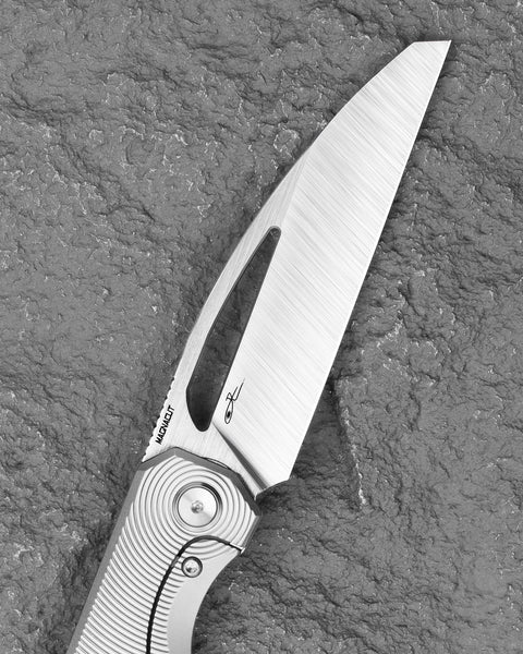 BESTECH TAIPAN BT2503C Titanium Handle: 3.73" Hollow Grinds MC Blade Frame Lock