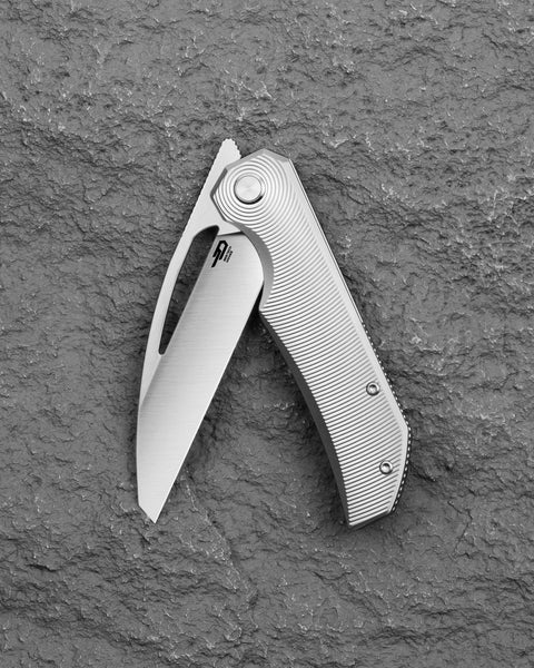 BESTECH TAIPAN BT2503C Titanium Handle: 3.73" Hollow Grinds MC Blade Frame Lock