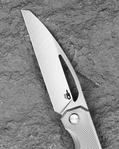 BESTECH TAIPAN BT2503C Titanium Handle: 3.73" Hollow Grinds MC Blade Frame Lock