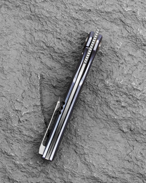 BESTECH TAIPAN BT2503D Titanium Handle: 3.73" Hollow Grinds MC Blade Frame Lock