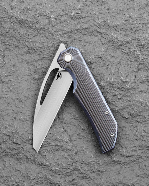 BESTECH TAIPAN BT2503D Titanium Handle: 3.73" Hollow Grinds MC Blade Frame Lock