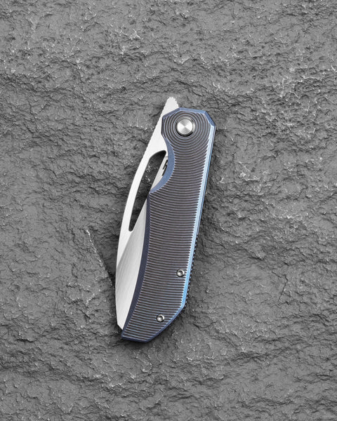 BESTECH TAIPAN BT2503D Titanium Handle: 3.73" Hollow Grinds MC Blade Frame Lock