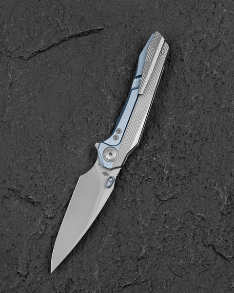 BESTECH WET NELLIE BT2505A Titanium Handle: 3.53" MC Blade Button Frame Lock