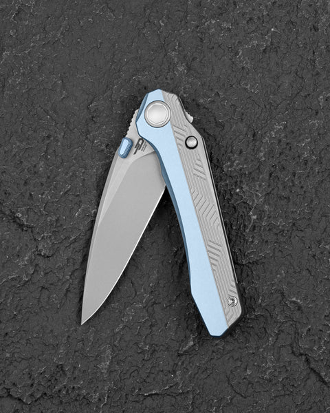BESTECH WET NELLIE BT2505A Titanium Handle: 3.53" MC Blade Button Frame Lock