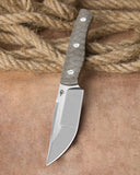 BESTECH HEIDIBLACKSMITH#2 BFK04C Canvas Micarta Handle: 3.92