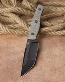 BESTECH HEIDIBLACKSMITH#2 BFK04D Canvas Micarta Handle 3.92