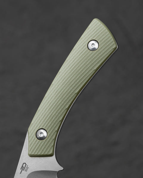 BESTECH STEP BFK06B 3.193'' D2 Blade Green G10 Handle with Kydex Sheath