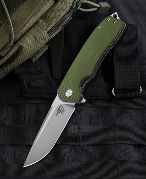 BESTECH LION BG01B OD Green G10 Handle 3.47" D2 Blade