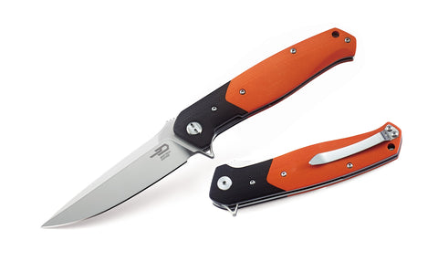 BESTECH SWORDFISH BG03C Black and Orange G10 Handle 3.94" D2 Blade