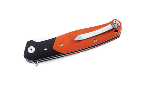BESTECH SWORDFISH BG03C Black and Orange G10 Handle 3.94" D2 Blade