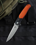 BESTECH SWORDFISH BG03C Black and Orange G10 Handle 3.94