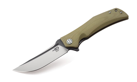 BESTECH SCIMITAR BG05C-2 Beige G10 Handle 3.5" D2 Blade