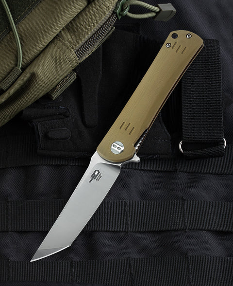 BESTECH KENDO BG06C-1 Beige G10 Handle 3.5" D2 Blade