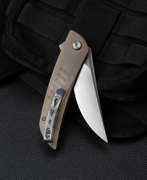 BESTECH SWIFT BG30C-1: Beige Micarta Handle 3.54" D2 Blade