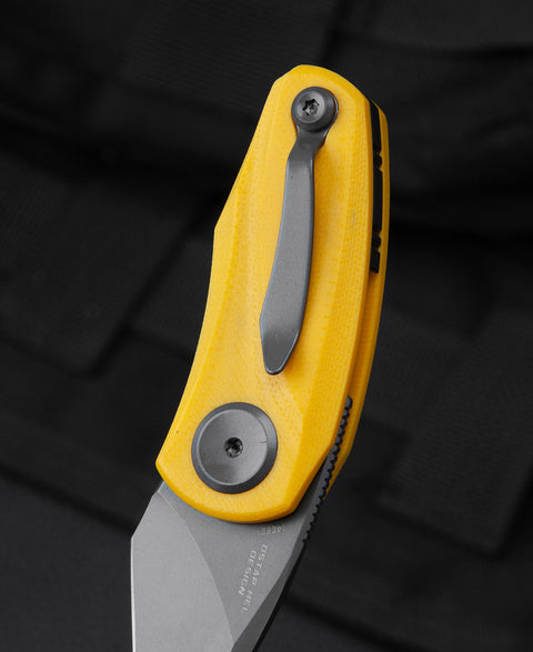 BESTECH TULIP Yellow G10 Handle: 1.34" 14C28N Blade BG38F