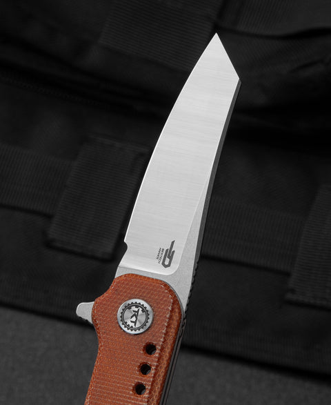 BESTECH SYNTAX Natural micarta Handle: 2.84" 14C28N Blade BG40E