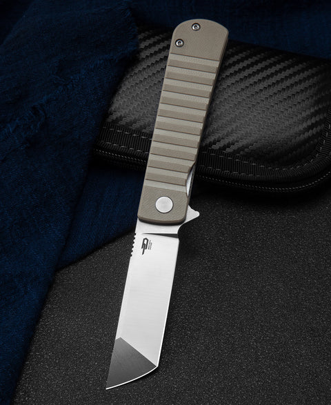 BESTECH TITAN Beige G10 Handle: 2.96" D2 Blade BG49A-2