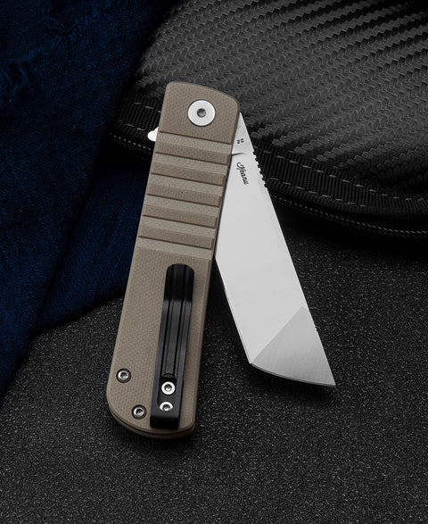 BESTECH TITAN Beige G10 Handle: 2.96" D2 Blade BG49A-2