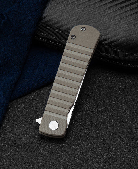 BESTECH TITAN Beige G10 Handle: 2.96" D2 Blade BG49A-2