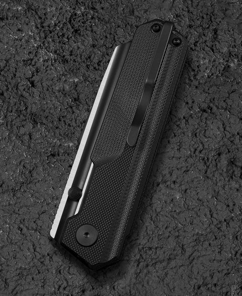 BESTECH TARDIS G10 Handle: 3.15" Black PVD+Satin D2 Blade Liner Lock BG54A