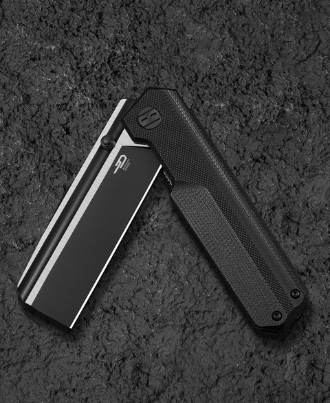 BESTECH TARDIS G10 Handle: 3.15" Black PVD+Satin D2 Blade Liner Lock BG54A