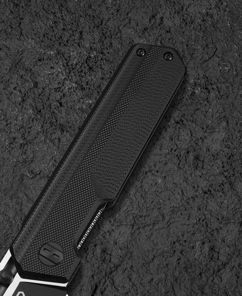 BESTECH TARDIS G10 Handle: 3.15" Black PVD+Satin D2 Blade Liner Lock BG54A