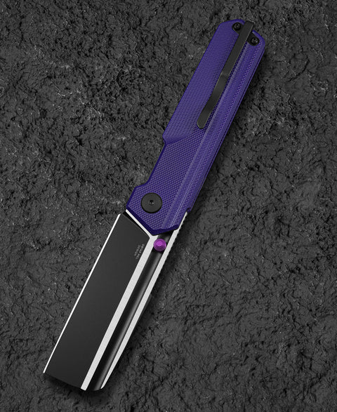 BESTECH TARDIS G10 Handle: 3.15" Black PVD+Satin D2 Blade Liner Lock BG54B