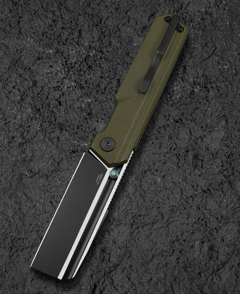 BESTECH TARDIS G10 Handle: 3.15" Black PVD+Satin D2 Blade Liner Lock BG54C