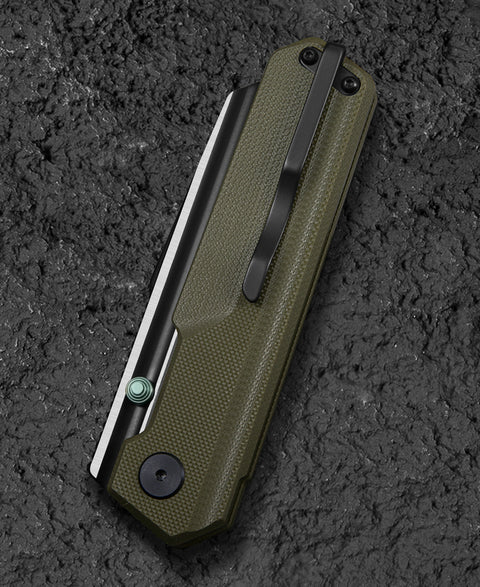 BESTECH TARDIS G10 Handle: 3.15" Black PVD+Satin D2 Blade Liner Lock BG54C