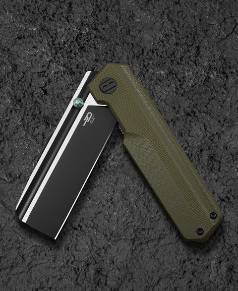 BESTECH TARDIS G10 Handle: 3.15" Black PVD+Satin D2 Blade Liner Lock BG54C