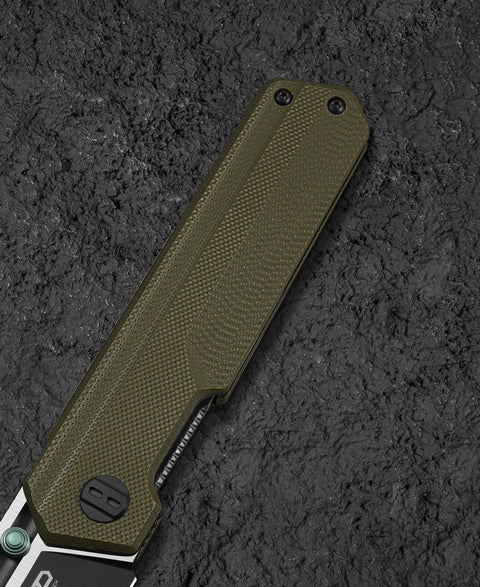 BESTECH TARDIS G10 Handle: 3.15" Black PVD+Satin D2 Blade Liner Lock BG54C