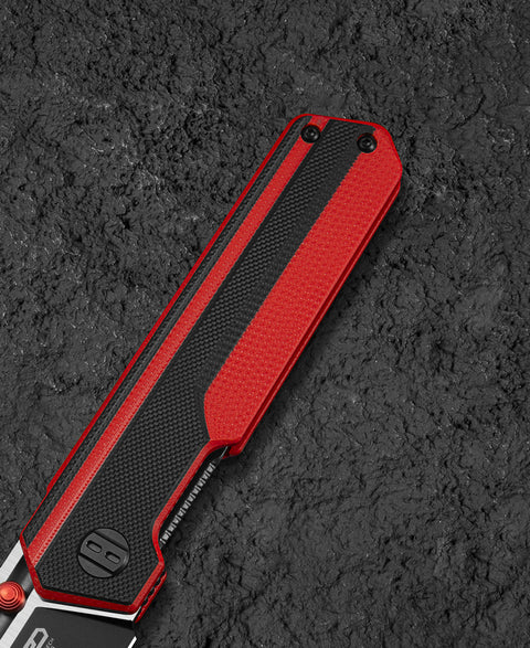 BESTECH TARDIS G10 Handle: 3.15" Black PVD+Satin D2 Blade Liner Lock BG54E