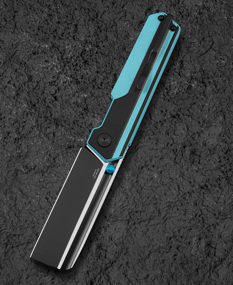 BESTECH TARDIS G10 Handle: 3.15" Black PVD+Satin D2 Blade Liner Lock BG54F