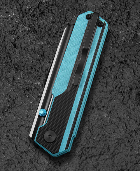 BESTECH TARDIS G10 Handle: 3.15" Black PVD+Satin D2 Blade Liner Lock BG54F