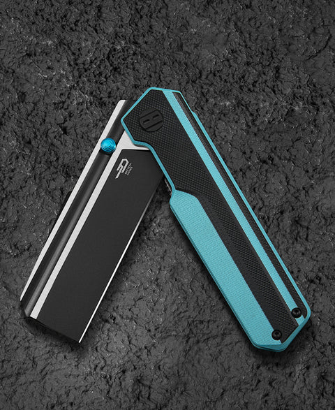 BESTECH TARDIS G10 Handle: 3.15" Black PVD+Satin D2 Blade Liner Lock BG54F