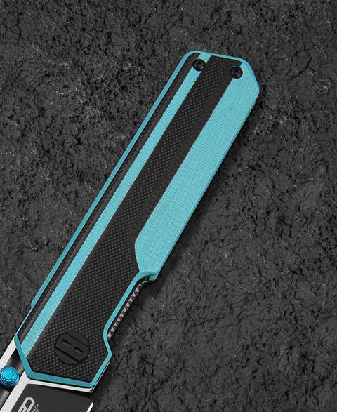 BESTECH TARDIS G10 Handle: 3.15" Black PVD+Satin D2 Blade Liner Lock BG54F