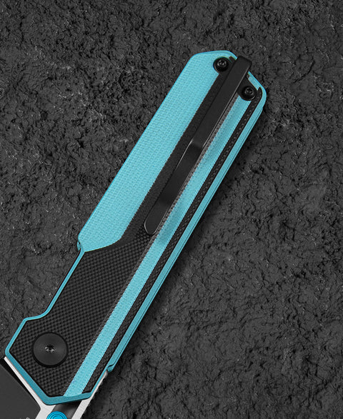BESTECH TARDIS G10 Handle: 3.15" Black PVD+Satin D2 Blade Liner Lock BG54F