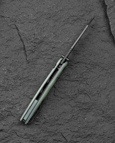 BESTECH SNAKEBIRD BG58D Transparent G10 Handle 3.54" 14C28N Blade