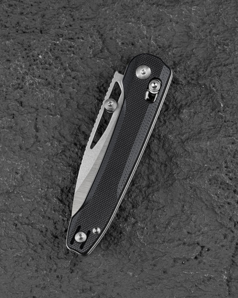 BESTECH COBBER BG68A Black G10 Handle: 3.37" 14C28N Blade, Bar Lock, Thumb Hole, Thumb Studs