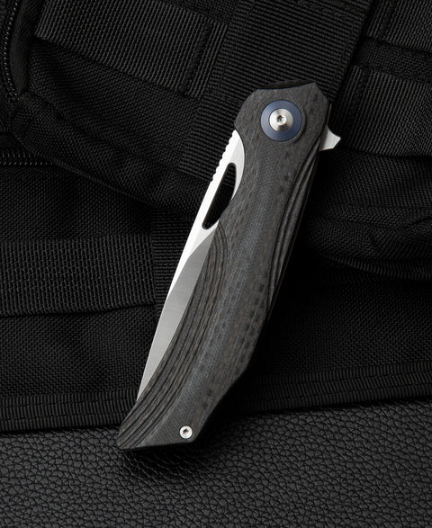 BESTECH FALKO BL01A Interlayer with Carbon Fiber and G10 Handle 3.54" 154CM Blade