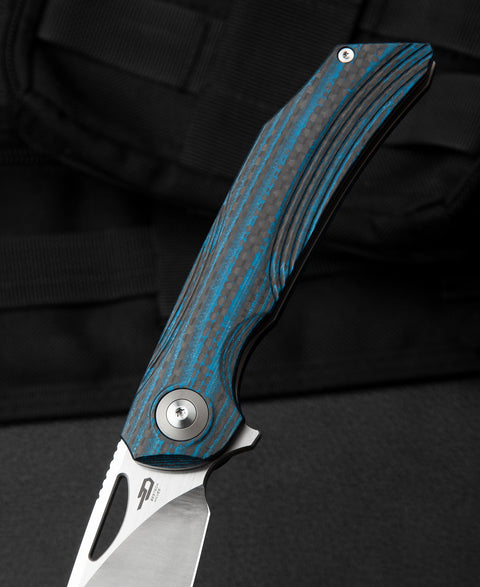 BESTECH FALKO BL01B Interlayer with Carbon Fiber and G10 Handle 3.54" 154CM Blade