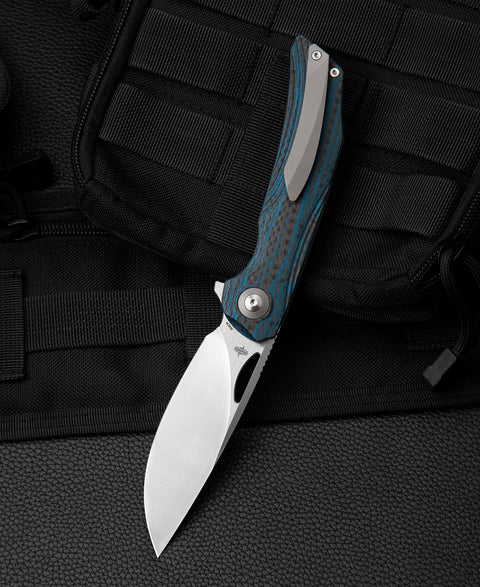 BESTECH FALKO BL01B Interlayer with Carbon Fiber and G10 Handle 3.54" 154CM Blade