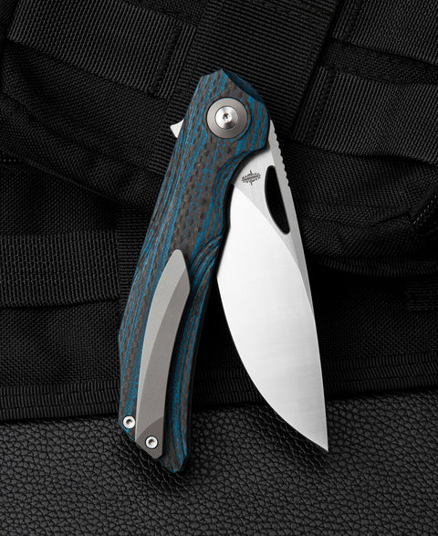 BESTECH FALKO BL01B Interlayer with Carbon Fiber and G10 Handle 3.54" 154CM Blade