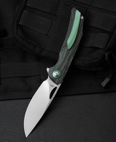 BESTECH FALKO BL01C Interlayer with Carbon Fiber and G10 Handle 3.54" 154CM Blade