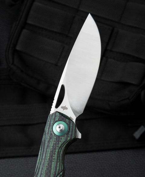 BESTECH FALKO BL01C Interlayer with Carbon Fiber and G10 Handle 3.54" 154CM Blade