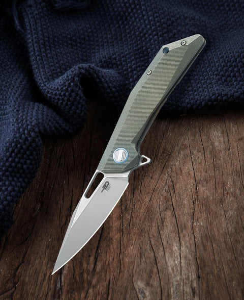 BESTECH SHRAPNEL BT1802A 3.54" CPM-S35VN Blade 6AL4V Titanium with carbon fiber inlayed Handle